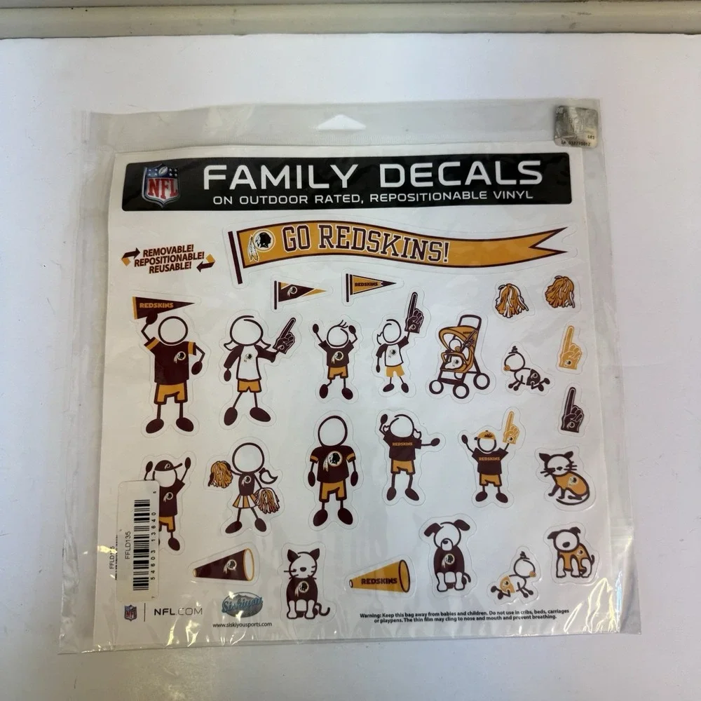 NFL Washington Redskins Family Spirit Window Decals Football Commanders Car New